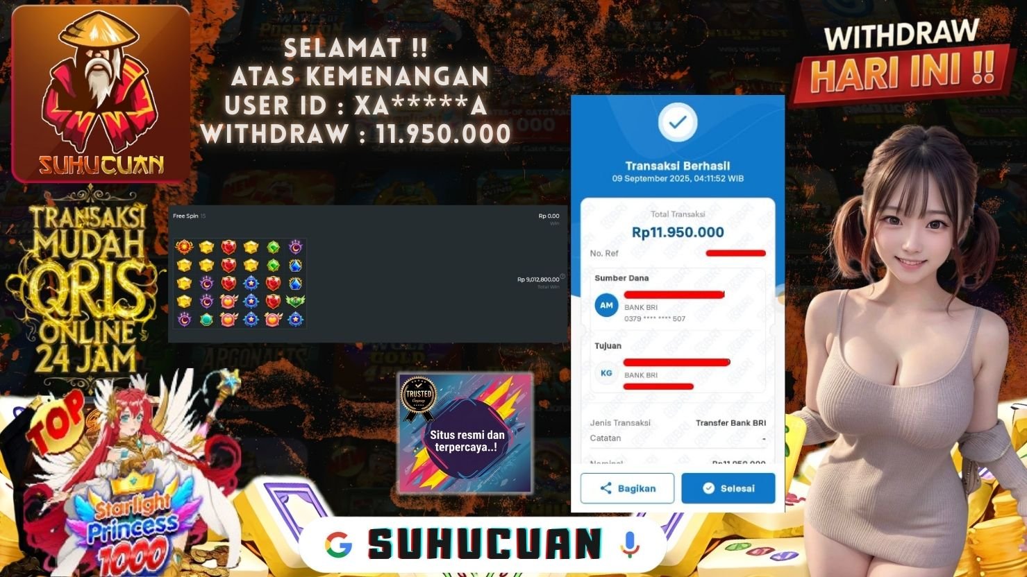 SUHUCUAN JACKPOT SLOT STARLIGHT PRINCESS 1000